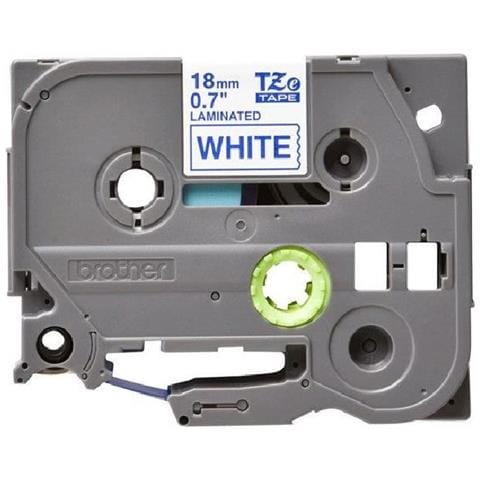 Nastro Laminato per Etichettatrice Formato 1.8 cm x 8 m Blu e Bianco - Foto 1