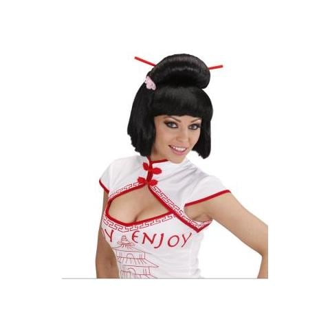 PARRUCCA GEISHA CON FIORE E BACCHETTE sc - Foto 1