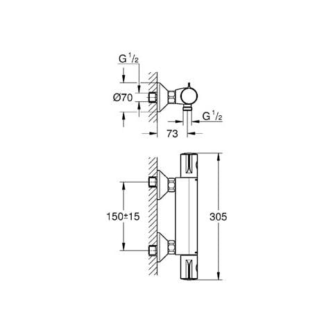 Grohterm 800 Grohe Miscelatore Termostatico Esterno Doccia - Foto 2