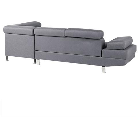 Divano Angolare Moderno In Tessuto Grigio Norrea - Foto 30