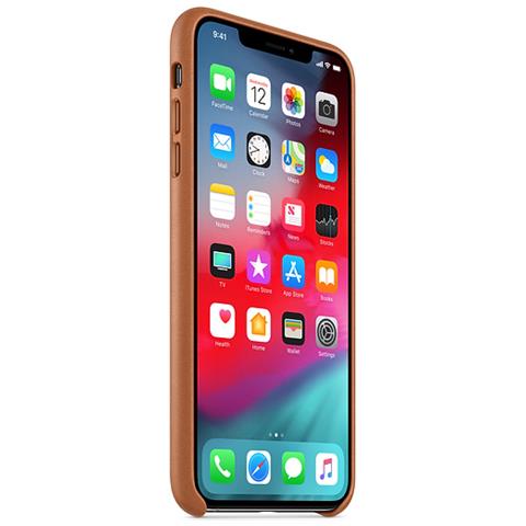 Cover Posteriore in Pelle per IPhone XS Max Colore Marrone - Foto 2