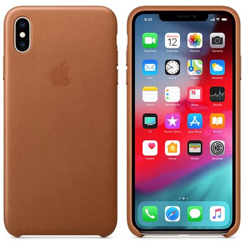 Cover Posteriore in Pelle per IPhone XS Max Colore Marrone - Foto 3