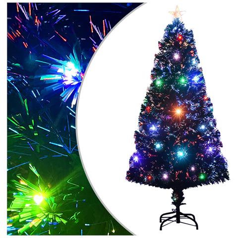 Albero di Natale Preilluminato con Supporto 120 cm Fibra Ottica - Foto 1