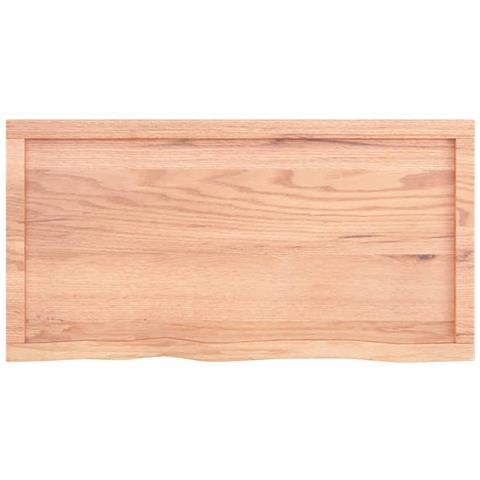 Piano Bagno Marrone 100x50x (2-6) cm Legno Massello Trattato - Foto 7