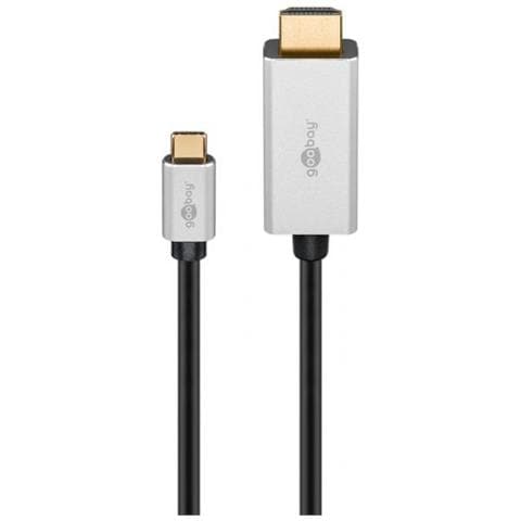 60174 Cavo E Adattatore Video 2 M Usb Tipo-c Hdmi Nero, Argento - Foto 1