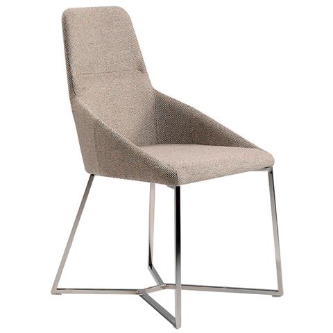 Ángel Cerdá Poltrona Moderna In Tessuto Grigio Con Profili Neri E Base In Acciaio – 70x90x102 Cm - 4
