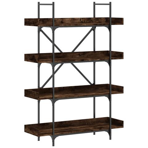 Libreria 4 Ripiani Rovere Fumo 100x33x145,5cm Legno Multistrato - Foto 2