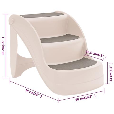 Scala Per Cani Pieghevole Con 3 Gradini 50x38x38 Cm In Plastica - Foto 8