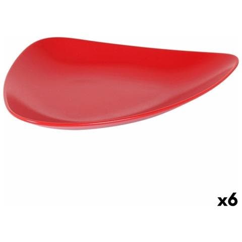 Piatto Da Pranzo Inde Rosso 31 X 25 X 4 Cm (6 Unità) - Foto 1