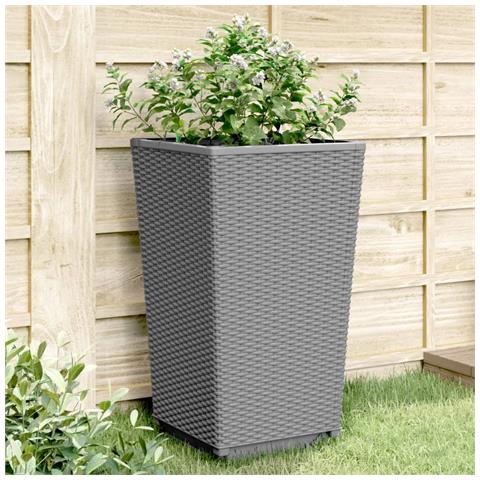 Fioriere Da Giardino 2 Pz Grigio Chiaro 32,5x32,5x57 Cm In Pp - Foto 1