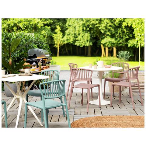 Set Di 4 Sedie Da Pranzo Rosa Gela - Foto 1