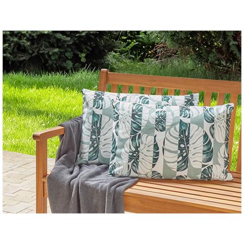 Set Di 2 Cuscini Da Esterno Verde 40 X 60 Cm Termini - Foto 1