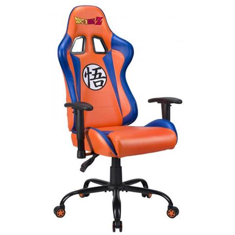 Dbz Sedia Da Gaming Per Pc Sedia Imbottita Tappezzata Grigio, Arancione - Foto 3