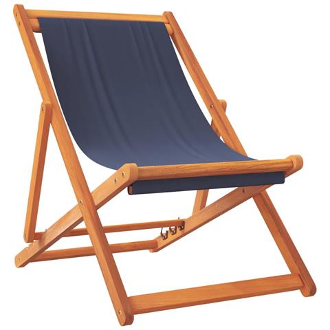 Sedie Da Spiaggia Pieghevoli 2 Pz In Tessuto Blu - Foto 3