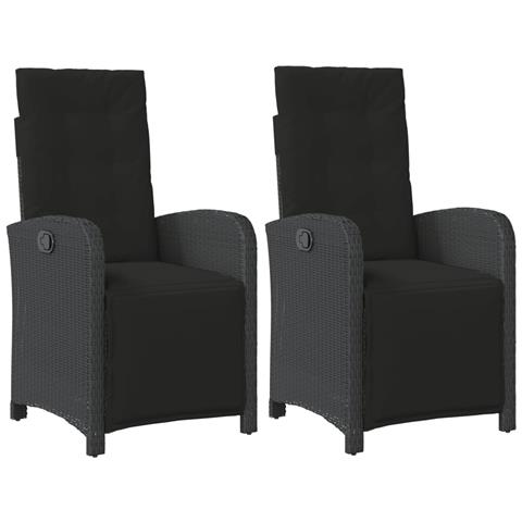 Sedie Da Giardino Reclinabili 2 Pz Con Poggiapiedi Polyrattan - Foto 2