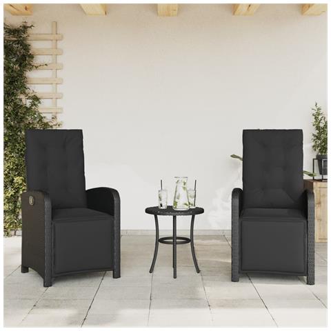 Sedie Da Giardino Reclinabili 2 Pz Con Poggiapiedi Polyrattan - Foto 1