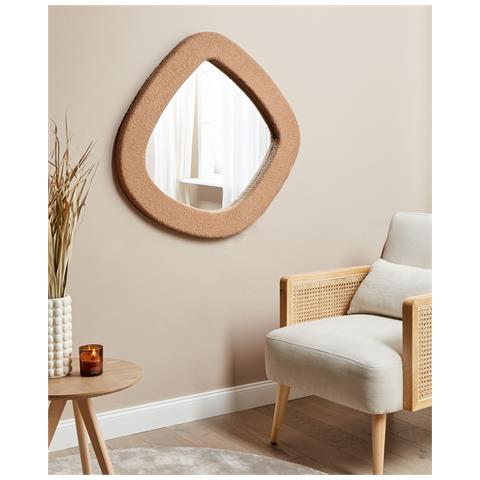 Specchio Epiry 79 Cm 80 Cm Bouclé Marrone Chiaro - Foto 1