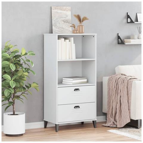 Libreria Viken Bianca 60x35x123 Cm In Legno Multistrato - Foto 3