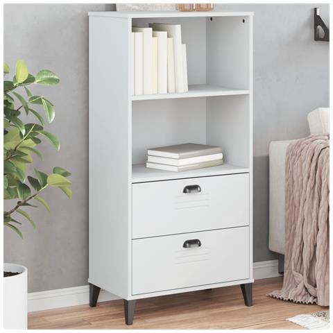 Libreria Viken Bianca 60x35x123 Cm In Legno Multistrato - Foto 1