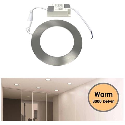 Pannello Led 18 W Luce Calda 3000k Faretto Slim Incasso In Acciaio Silver - Foto 4