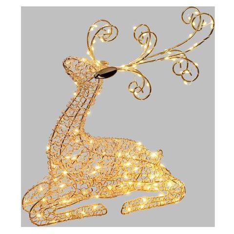 Decoro 63389 Renna Metallo Sdraiata Led Luce Fissa Rame - Foto 1