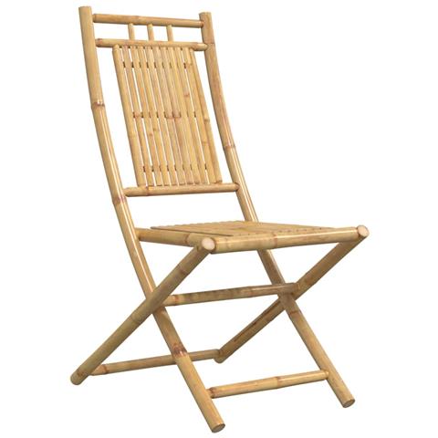 Sedie Da Giardino Pieghevoli 6 Pz 46x66x99 Cm In Bambù - Foto 3