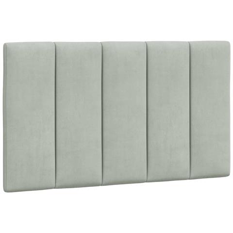 Cuscino Testiera Grigio Chiaro 80 Cm In Velluto - Foto 2