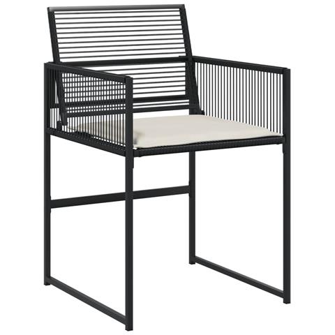 Set da Pranzo da Giardino 17 pz con Cuscini Nero in Polyrattan - Foto 10