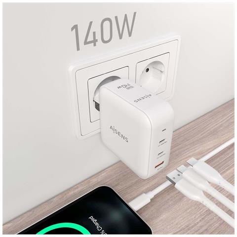 ASCH-140W3P030-W Caricabatterie per dispositivi mobili Universale Bianco AC Ricarica rapida Interno - Foto 5