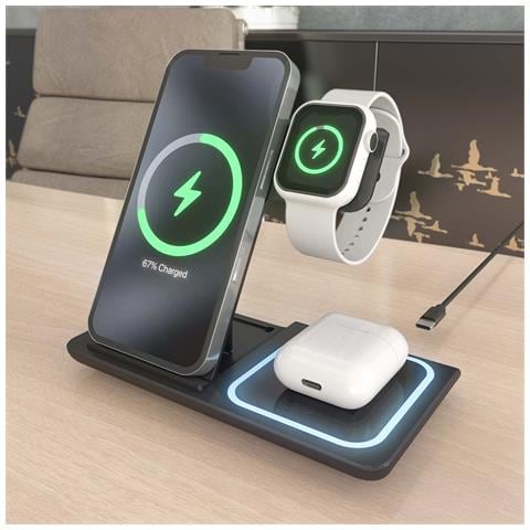 ASCH-15W3WC043-BK Caricabatterie per dispositivi mobili Auricolare, Telefono cellulare, Smartphone, Orologio intelligente Nero USB Carica wireless Interno - Foto 7