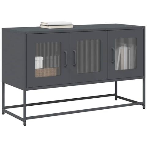 Mobile Tv Antracite 100,5x39x60,5 Cm Acciaio Laminato A Freddo - Foto 1