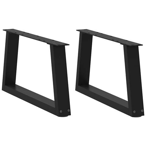 Gambe Per Tavolo Da Pranzo A V 2 Pz Nero 60x(30-31,3)cm Acciaio - Foto 1