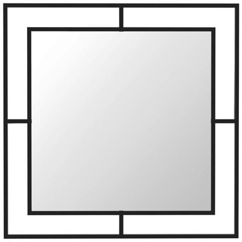 Specchio Quadrato Corner Con Doppia Cornice In Metallo Nero - Foto 1