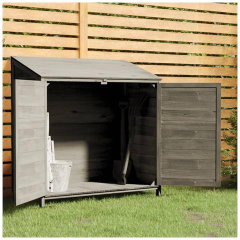 Capanno Da Giardino Antracite 102x52x112cm Legno Massello Abete - Foto 8