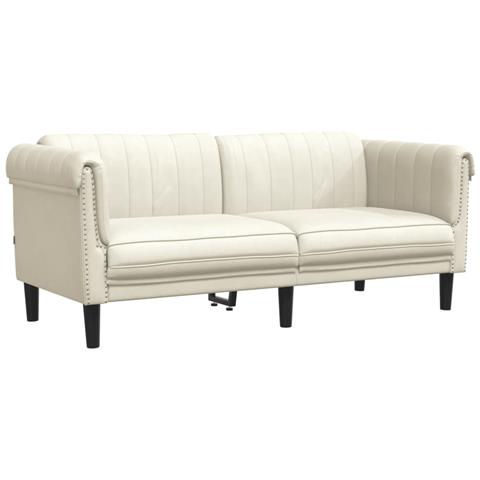 Divano A 2 Posti Crema In Velluto - Foto 1