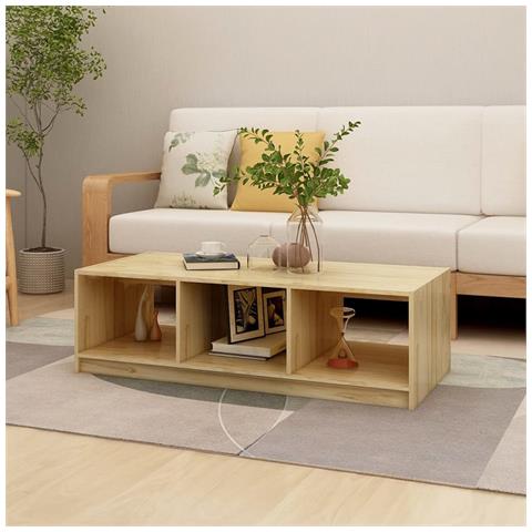 Tavolino Da Salotto 110x50x34 Cm Legno Massello Di Pino - Foto 8