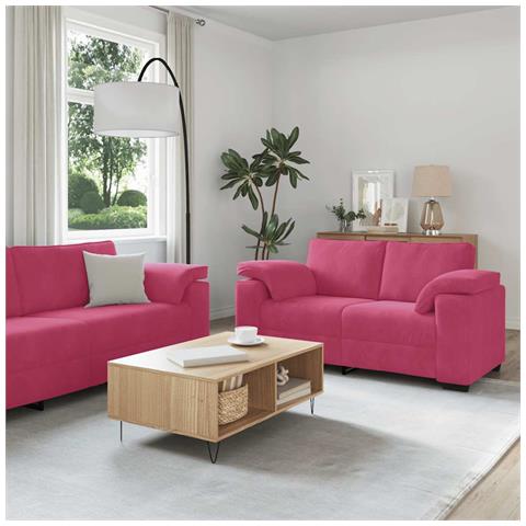 Set di Divani 3 pz con Cuscini Rosso Vino in Velluto - Foto 2