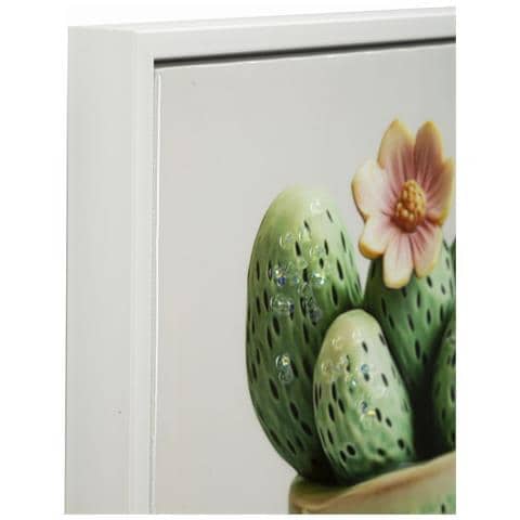 Stampa Su Tela Con Cornice Cactus 2 - Multicolore - Legno - 40x2,8x40 Cm - Foto 2