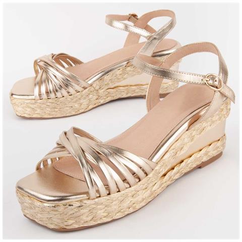 Montevita Sandalo Con Zeppa Esparto Salia4 D'oro . - Foto 1