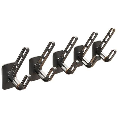 Set Di 5 Ganci Appendiabiti Adesivi Grigio Scuro - Soluzione Senza Fori Per Cucina E Bagno - Foto 1