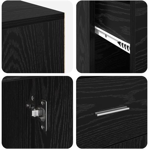 Scrivania Angolare Rovere Nero 102x88x75 cm Legno Ingegnerizzato - Foto 9