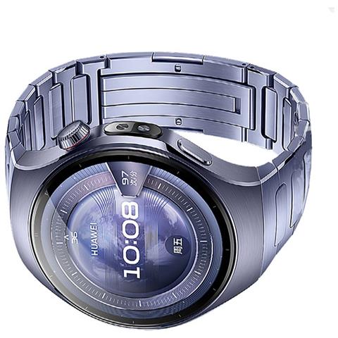 Cinturino In Titanio Compatibile Con Huawei Watch5, Cinturino Metallico Resistente Con Chiusura Pieghevole Per Orologio Huawei Purple 46 Mm - Foto 2