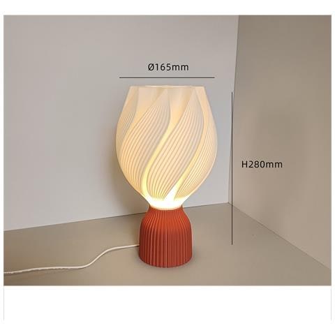 Lampada Da Tavolo Usb Dimmerabile Stampata In 3d Con Base Artistica - Moderna Luce Notturna Da Comodino - Foto 2