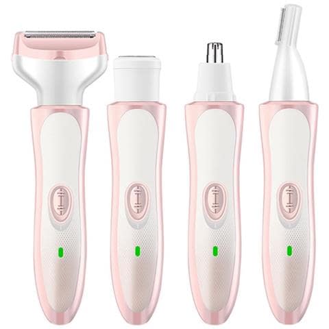 Rasoi Elettrico 4-in-1 Per Donna: Rimozione Ricaricabile Dei Peli, Rifinitore Per Sopracciglia E Naso Pink - Foto 1