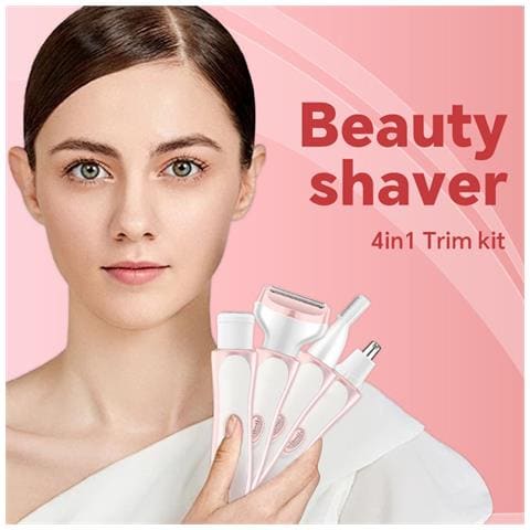 Rasoi Elettrico 4-in-1 Per Donna: Rimozione Ricaricabile Dei Peli, Rifinitore Per Sopracciglia E Naso Pink - Foto 2