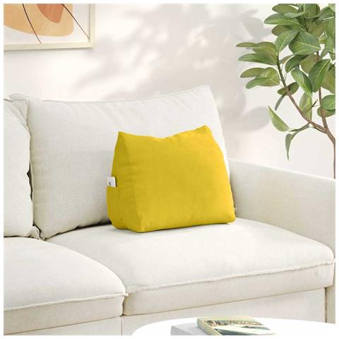 Cuscino per Schiena Giallo 45 x 20 x 35 cm Tessuto in Cords - Foto 2
