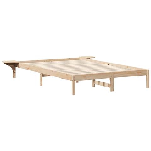 Letto con Tavolini Laterali Naturale 140 x 220 cm Pino massello - Foto 1