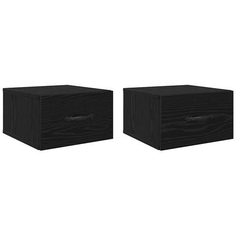 Armadio da Notte con cassetto 2 pcs Rovere nero 35 x 35 x 20 cm - Foto 1