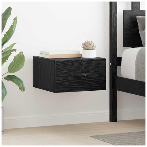 Armadio da Notte con cassetto 2 pcs Rovere nero 35 x 35 x 20 cm - Foto 2