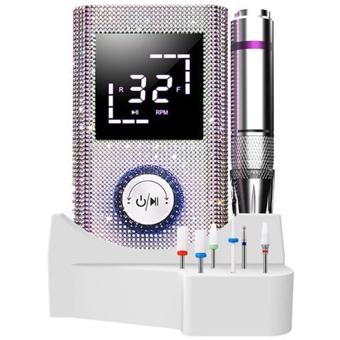 Fresatrice Per Unghie Professionale Con Funzione Memoria E Velocità Regolabile (0-45000 Rpm) White - Foto 1